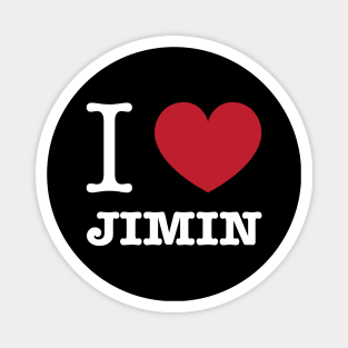 I love BTS Park Jimin typography white Morcaworks Magnet